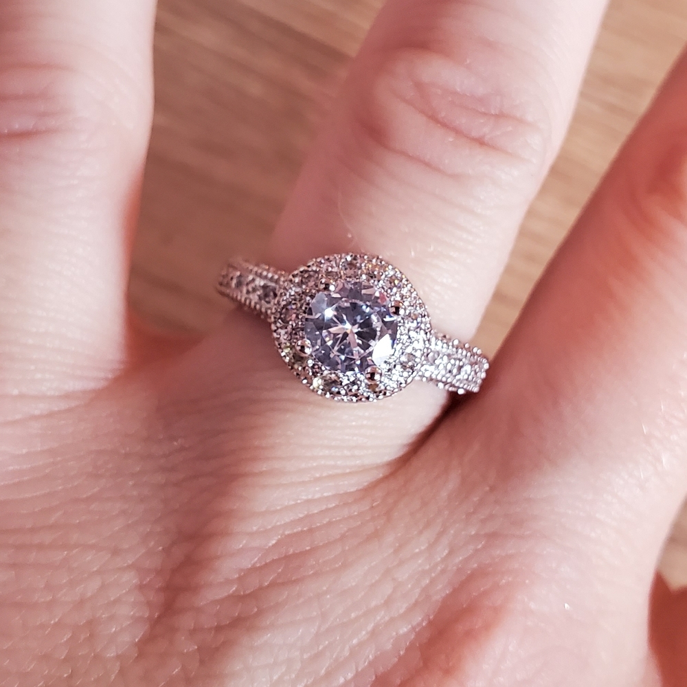 round halo cocktail ring